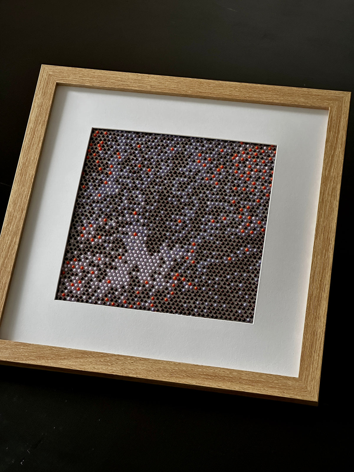 Original Textured Abstract Dot Painting | Violet, Brown & Peach