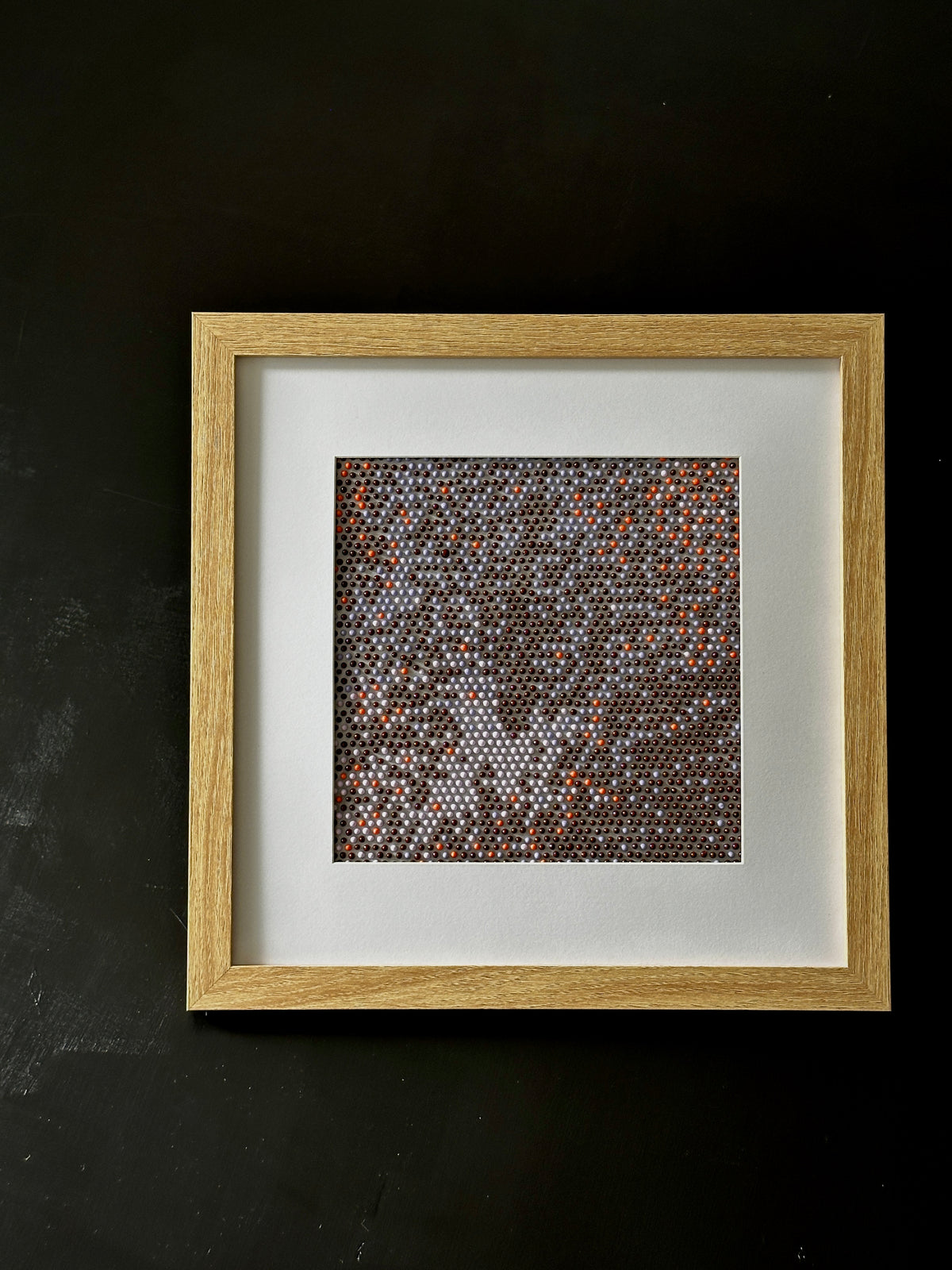 Original Textured Abstract Dot Painting | Violet, Brown & Peach