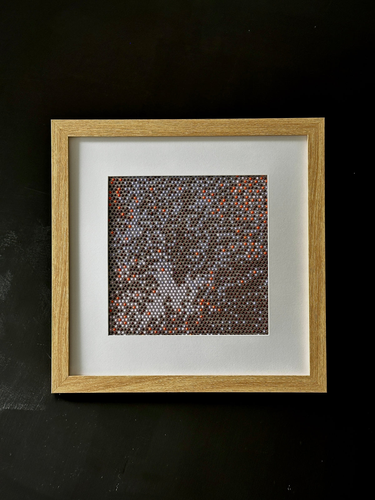 Original Textured Abstract Dot Painting | Violet, Brown & Peach