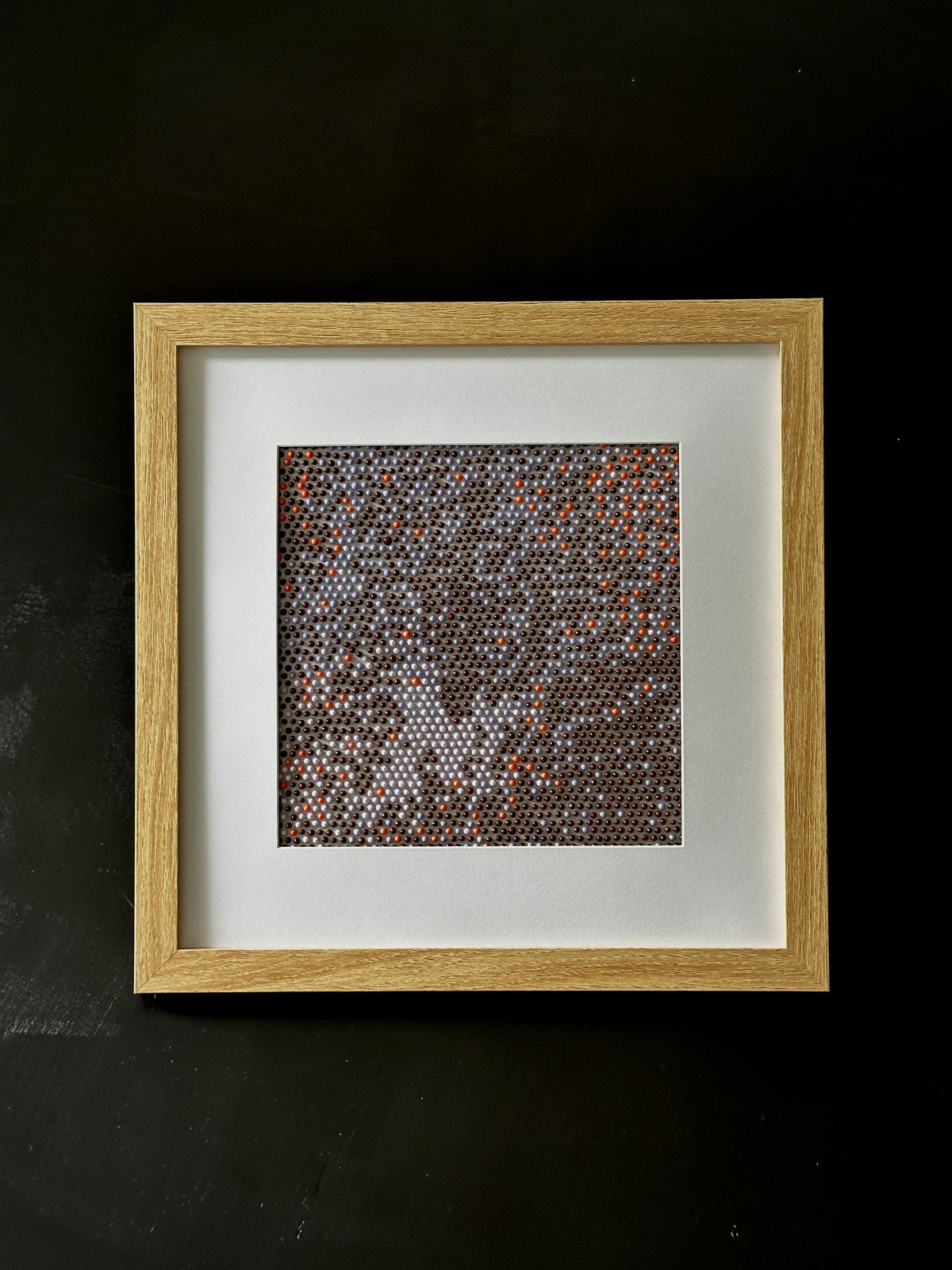 Original Textured Abstract Dot Painting | Violet, Brown & Peach