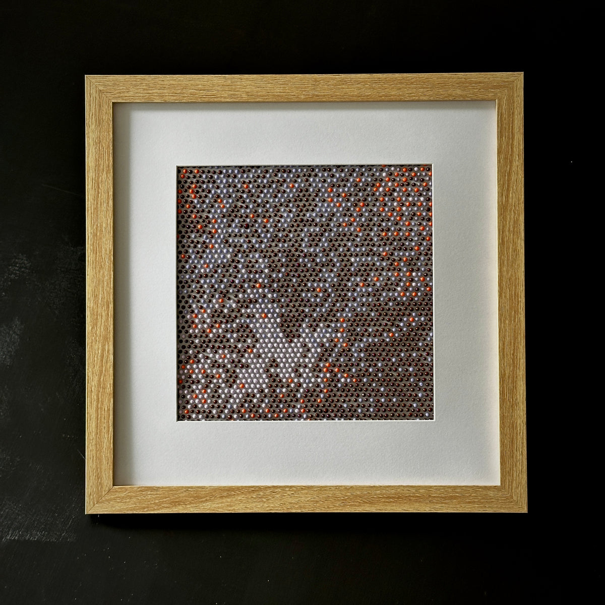 Original Textured Abstract Dot Painting | Violet, Brown & Peach