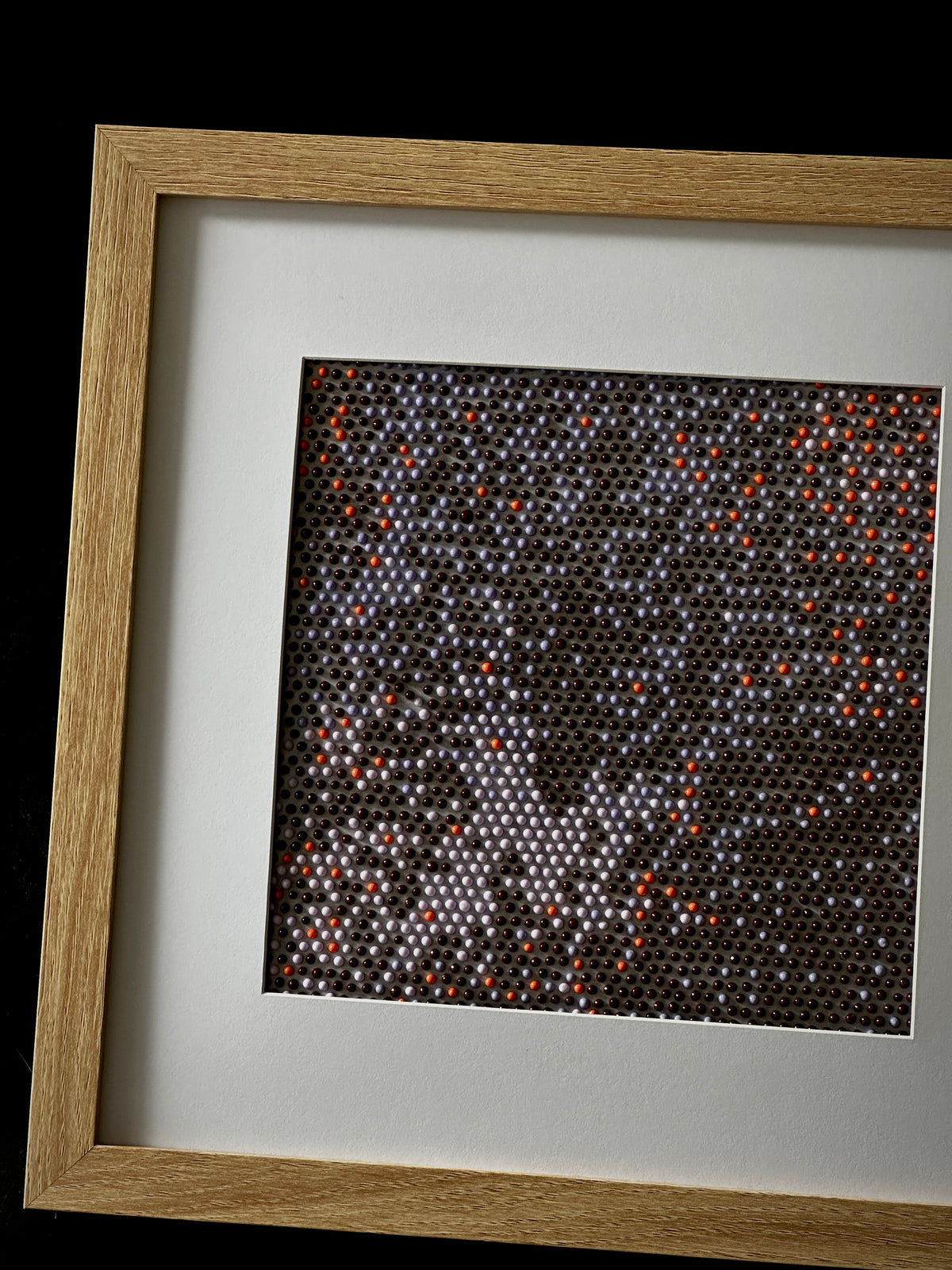 Original Textured Abstract Dot Painting | Violet, Brown & Peach