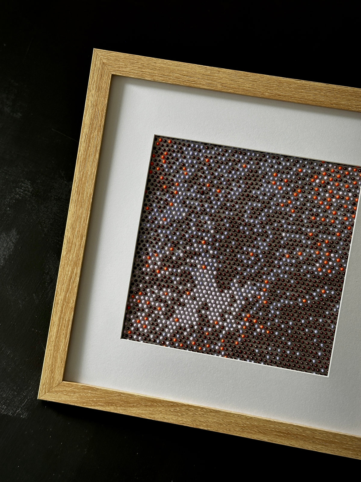 Original Textured Abstract Dot Painting | Violet, Brown & Peach