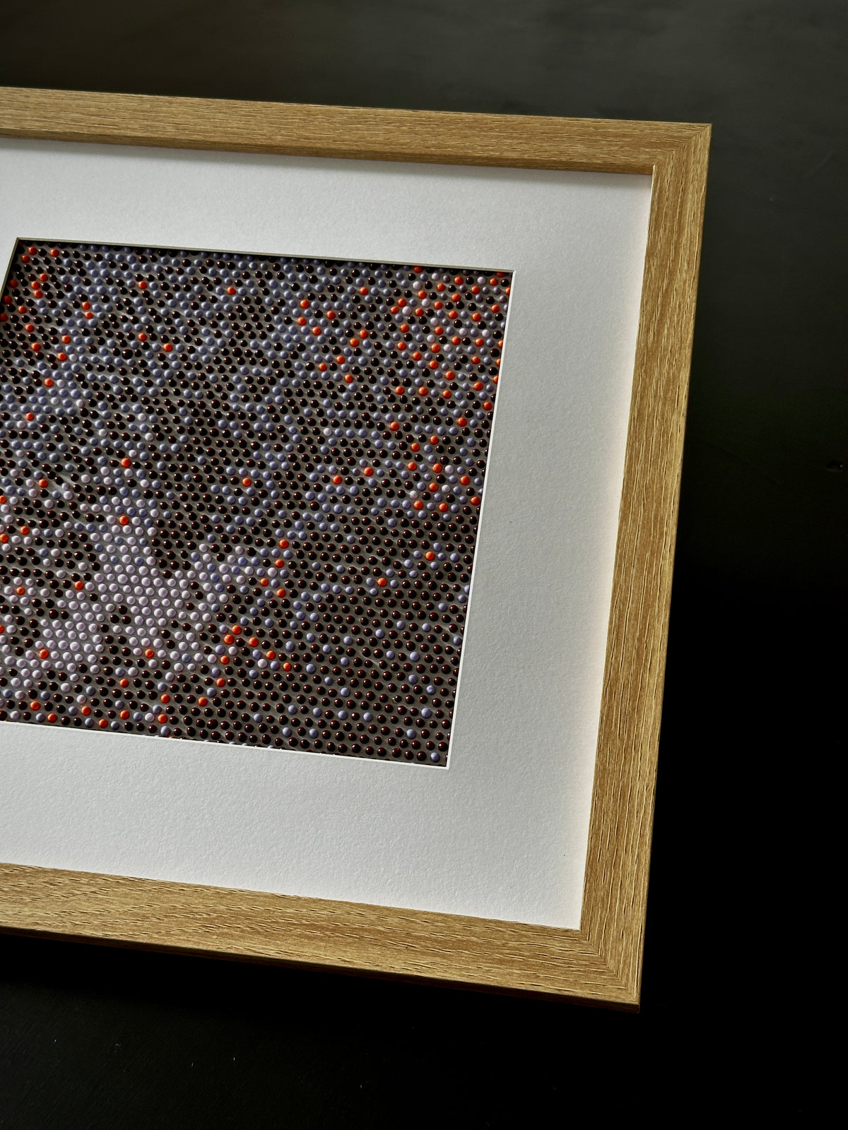 Original Textured Abstract Dot Painting | Violet, Brown & Peach