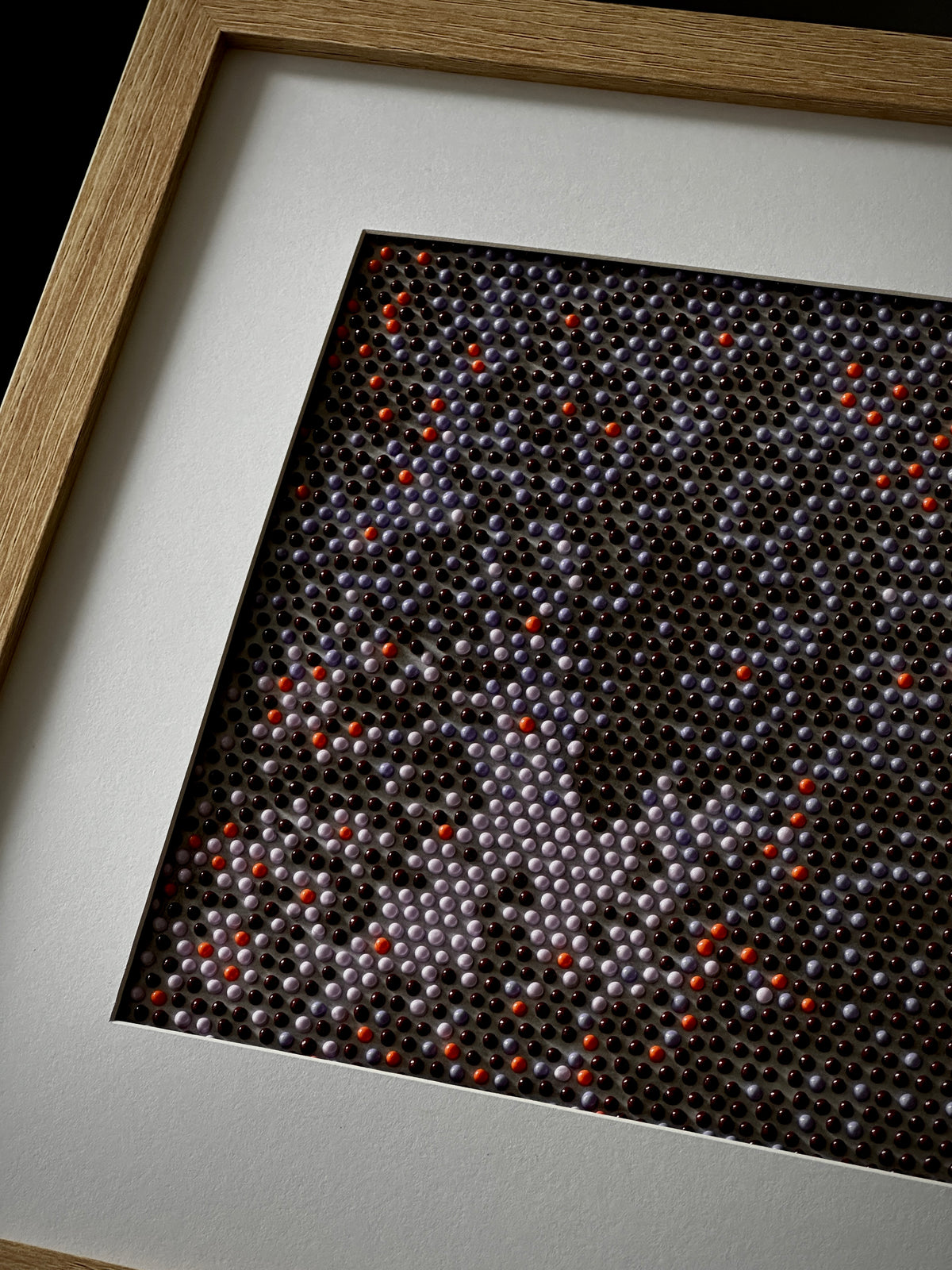 Original Textured Abstract Dot Painting | Violet, Brown & Peach