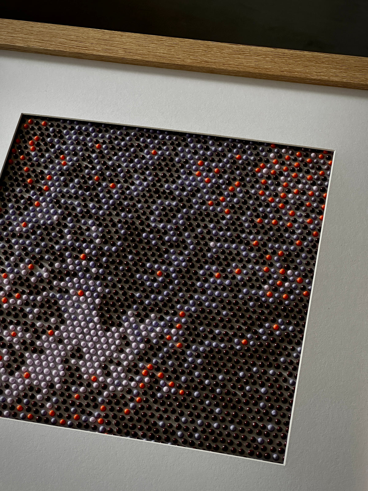 Original Textured Abstract Dot Painting | Violet, Brown & Peach