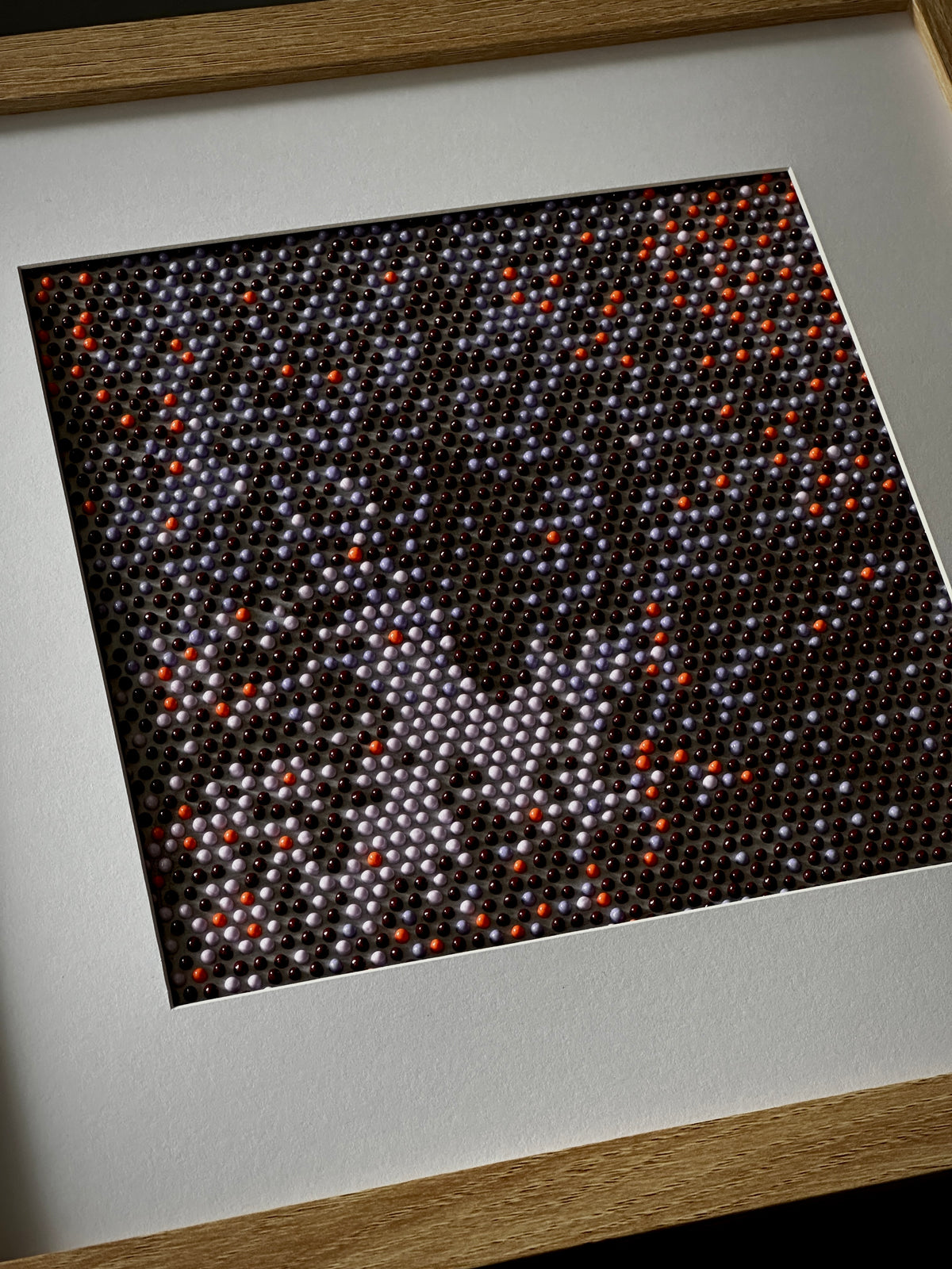 Original Textured Abstract Dot Painting | Violet, Brown & Peach