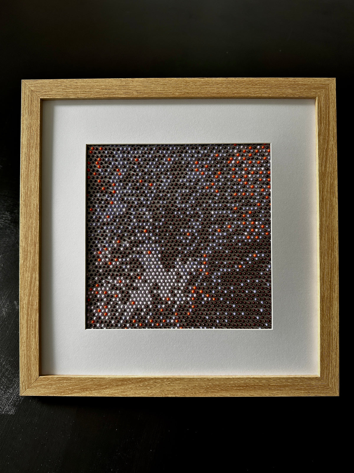 Original Textured Abstract Dot Painting | Violet, Brown & Peach
