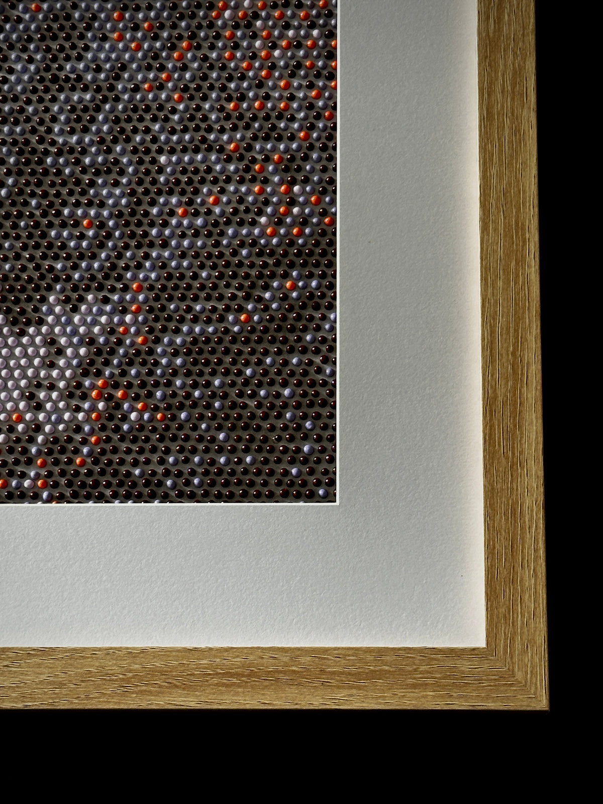 Original Textured Abstract Dot Painting | Violet, Brown & Peach
