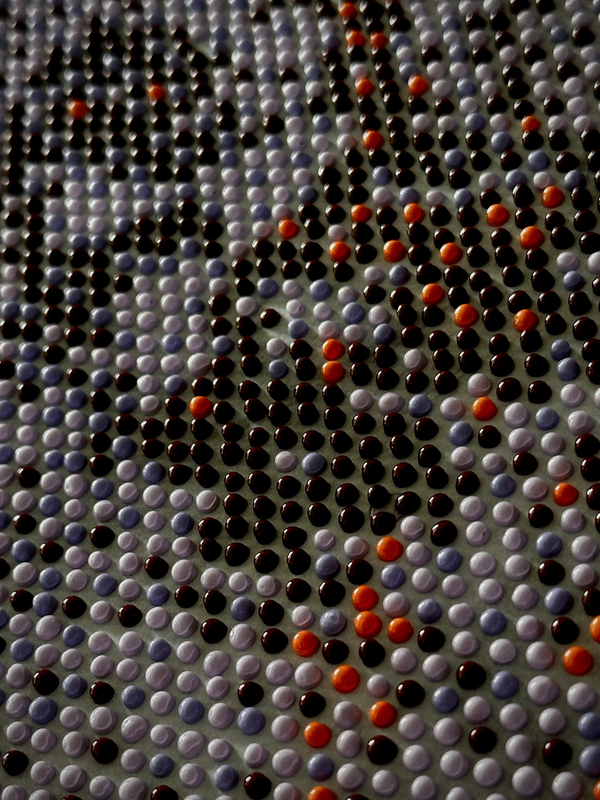 Textured Abstract Dot Painting | Violet, Brown & Peach II | Original Artwork