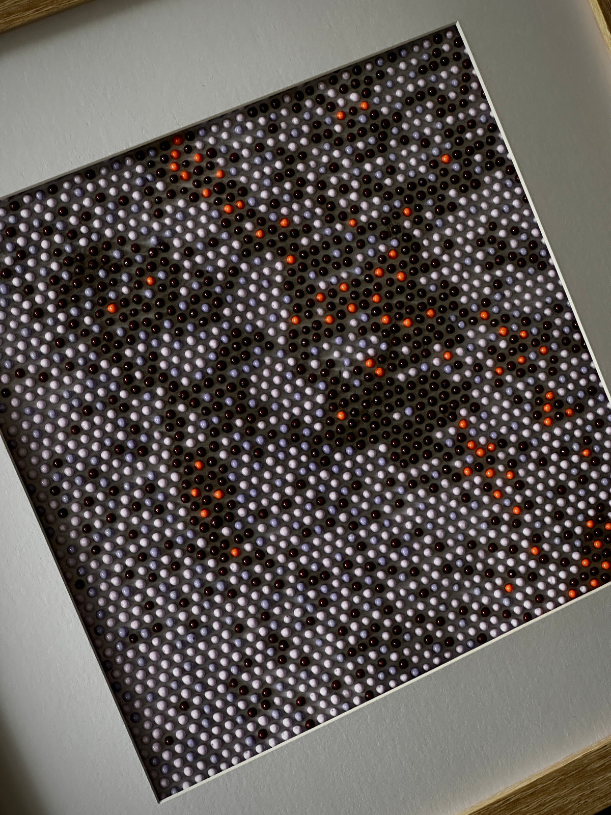 Textured Abstract Dot Painting | Violet, Brown & Peach II | Original Artwork