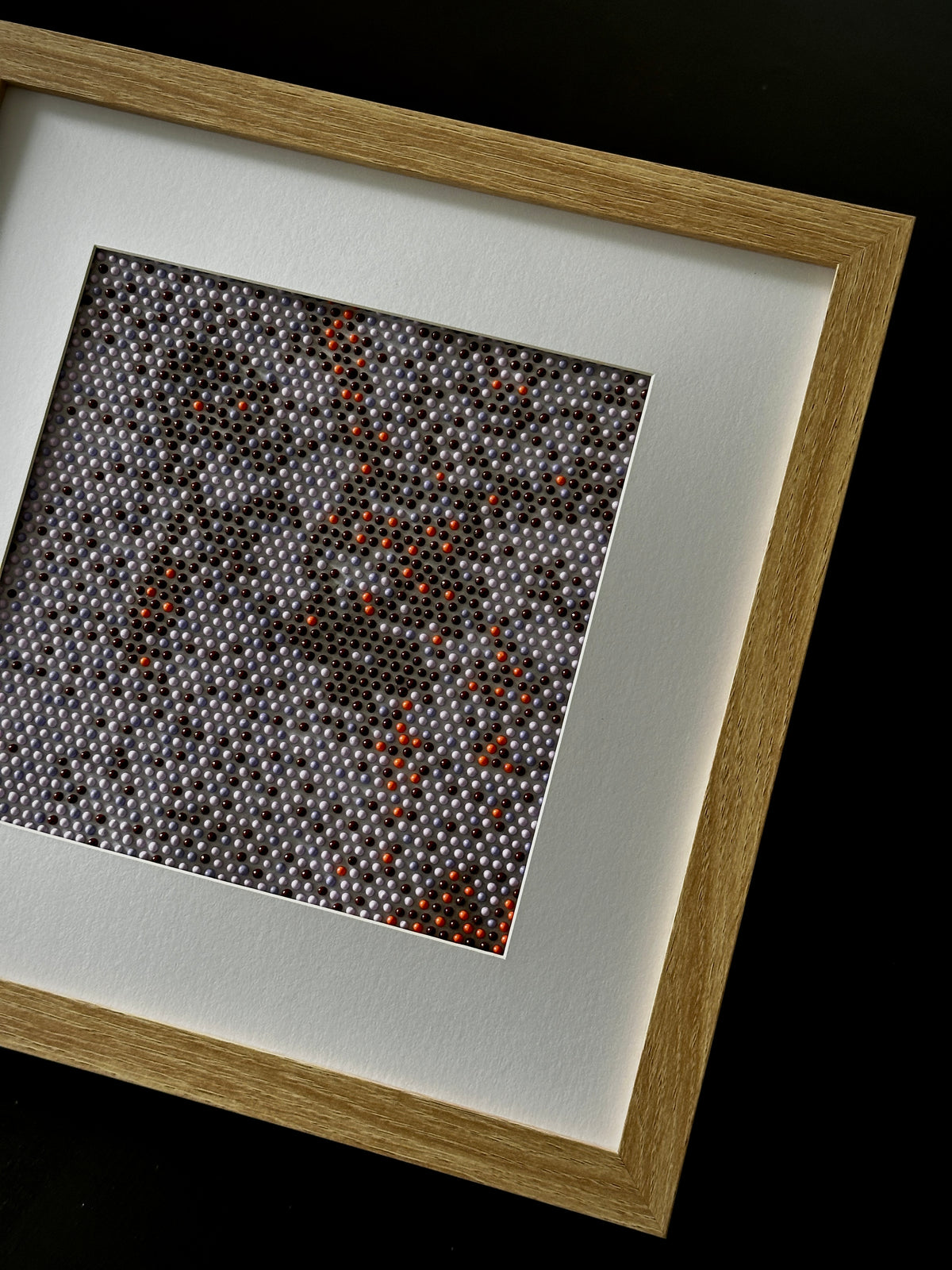 Textured Abstract Dot Painting | Violet, Brown & Peach II | Original Artwork