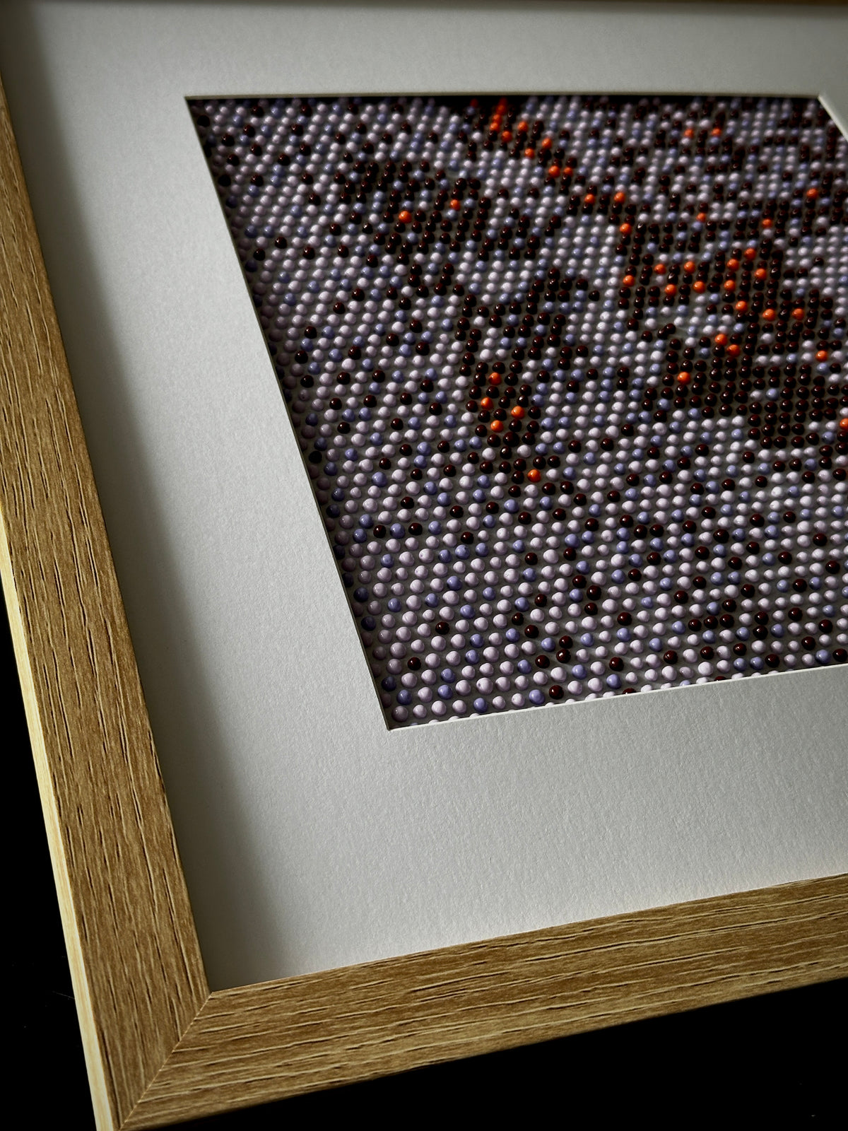 Textured Abstract Dot Painting | Violet, Brown & Peach II | Original Artwork