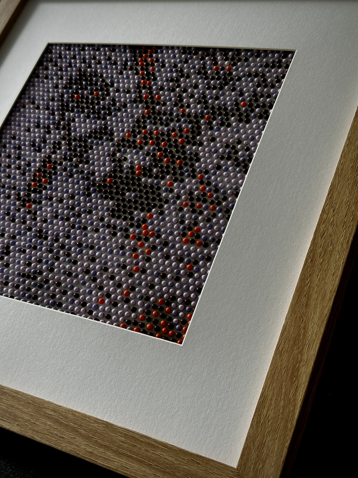 Textured Abstract Dot Painting | Violet, Brown & Peach II | Original Artwork