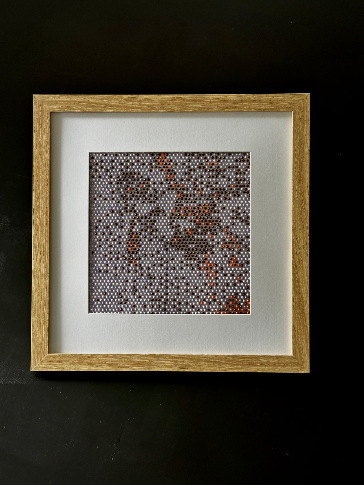 Textured Abstract Dot Painting | Violet, Brown & Peach II | Original Artwork