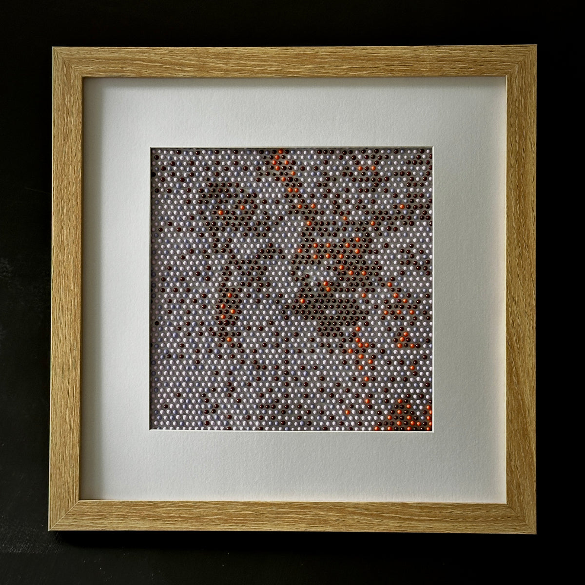 Textured Abstract Dot Painting | Violet, Brown & Peach II | Original Artwork