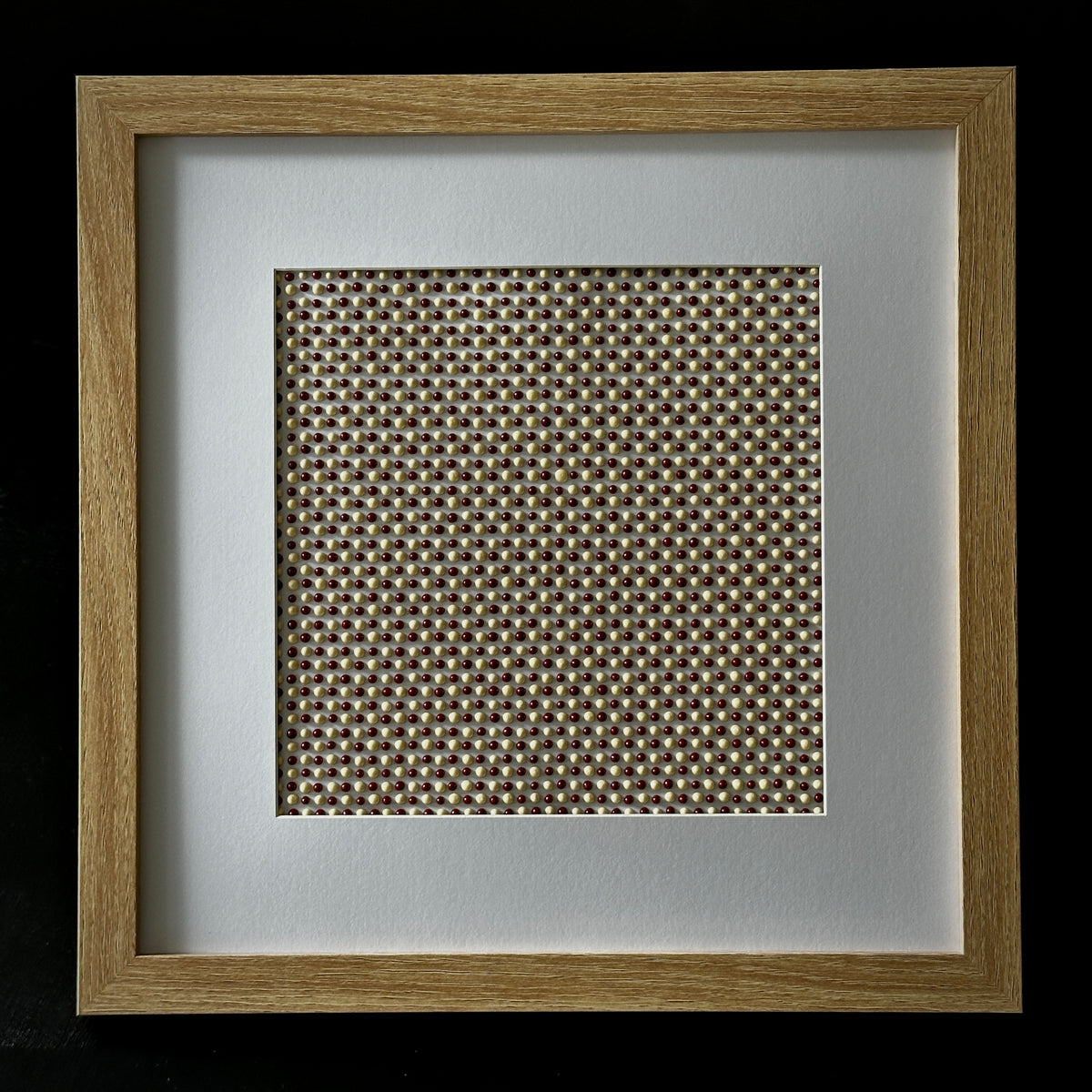 Textured Abstract Dot Painting | Brandy & Vanilla Cream | Original Artwork