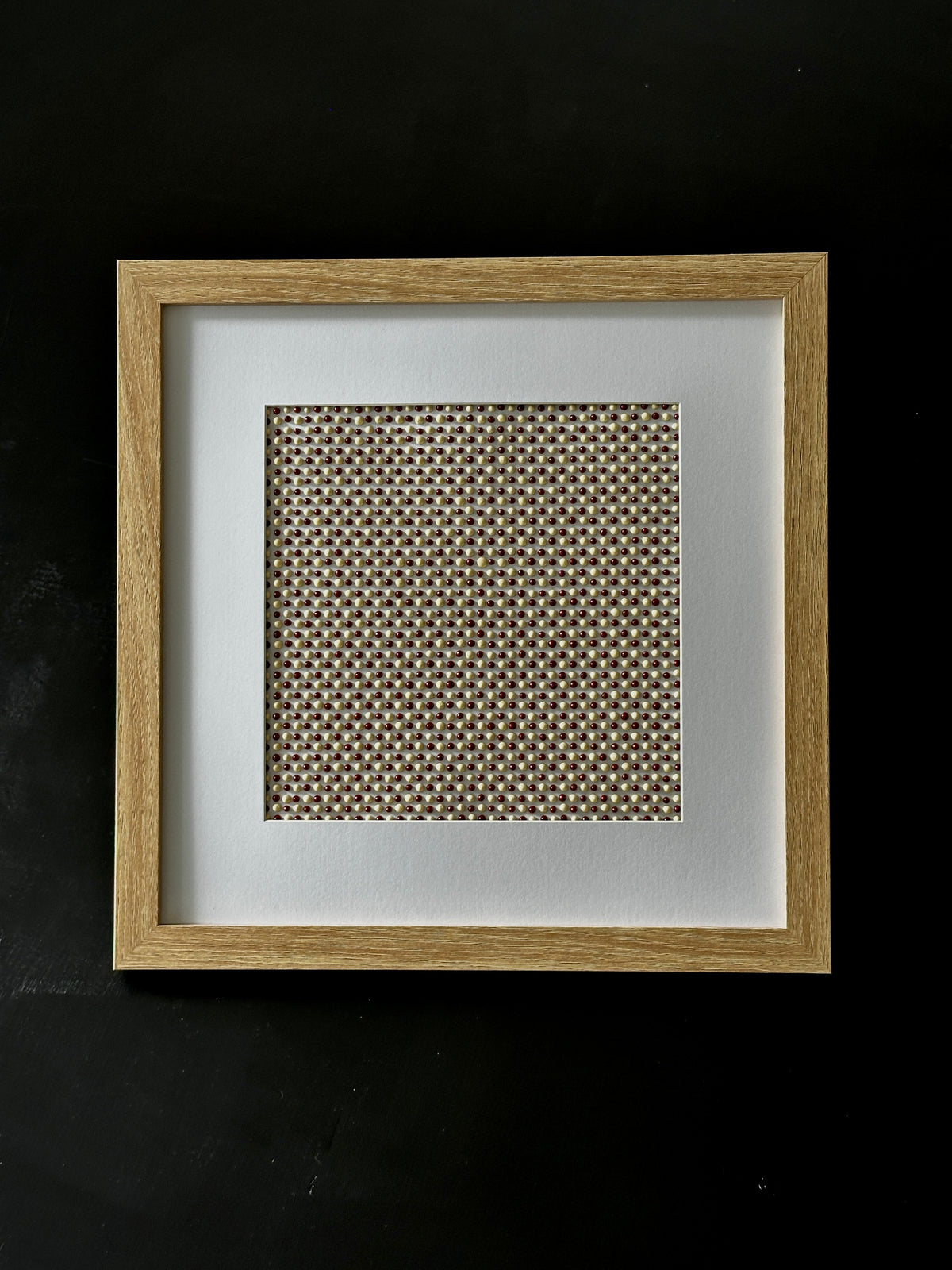 Textured Abstract Dot Painting | Brandy & Vanilla Cream | Original Artwork