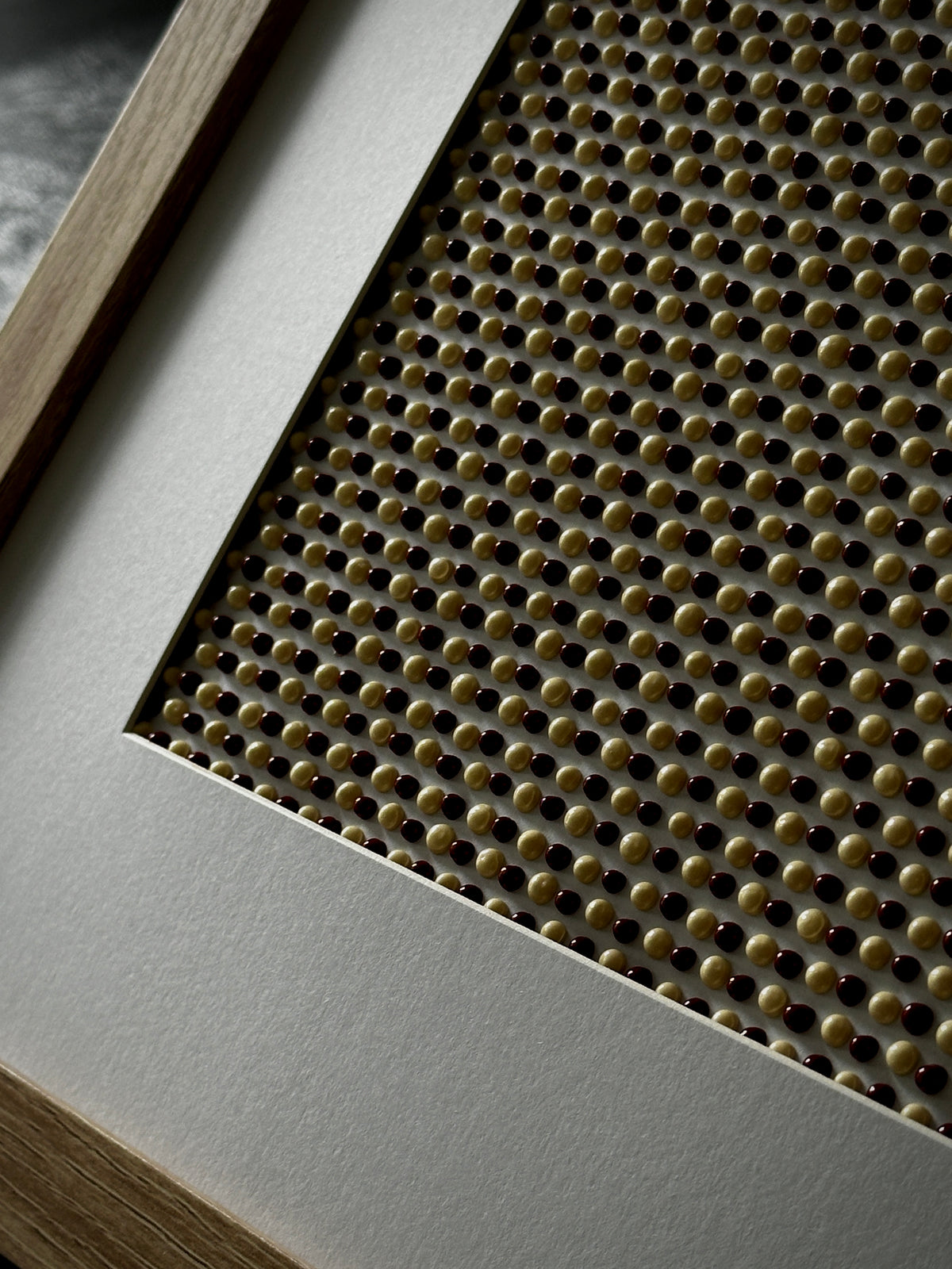 Textured Abstract Dot Painting | Brandy & Vanilla Cream | Original Artwork
