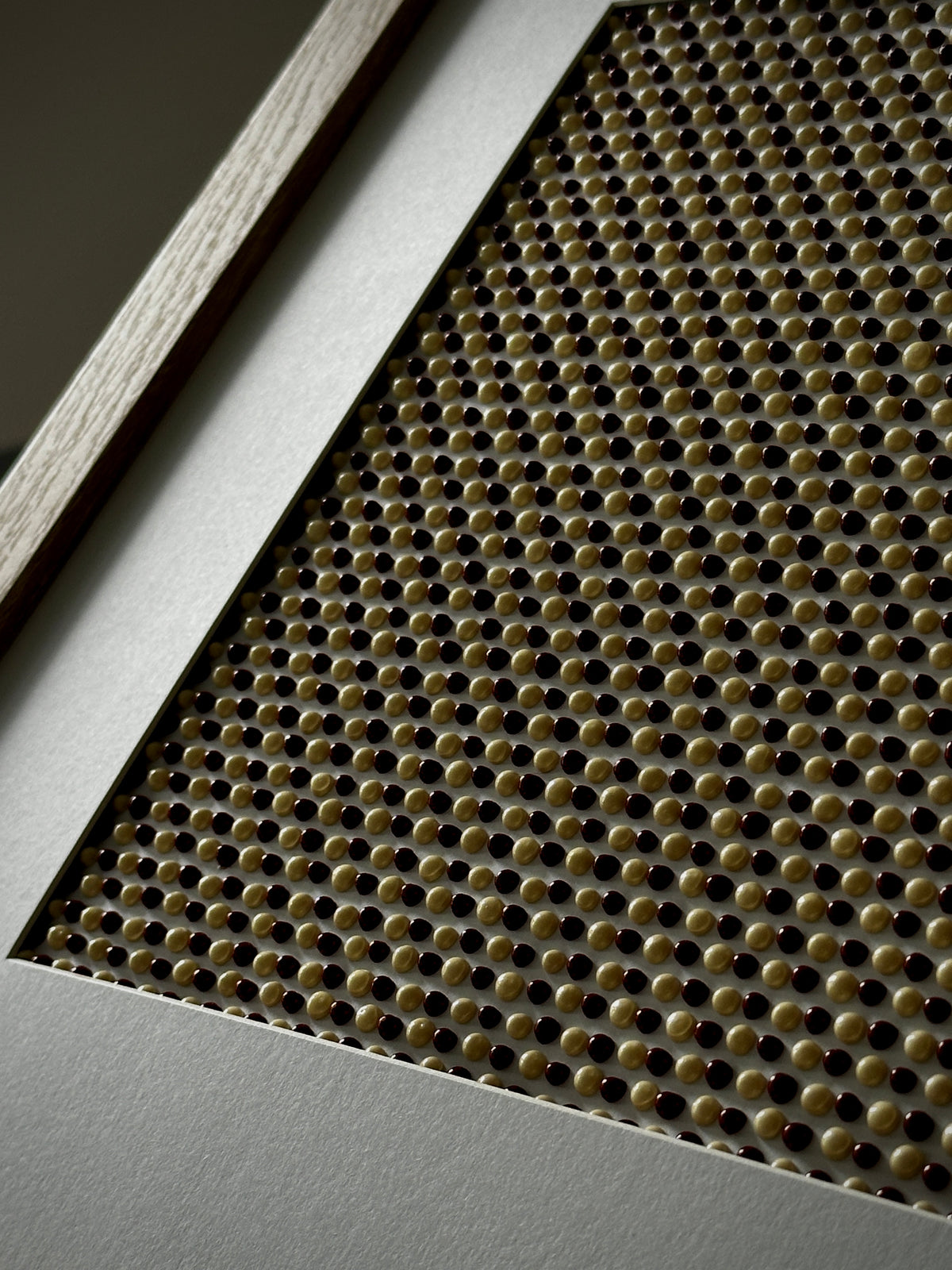 Textured Abstract Dot Painting | Brandy & Vanilla Cream | Original Artwork