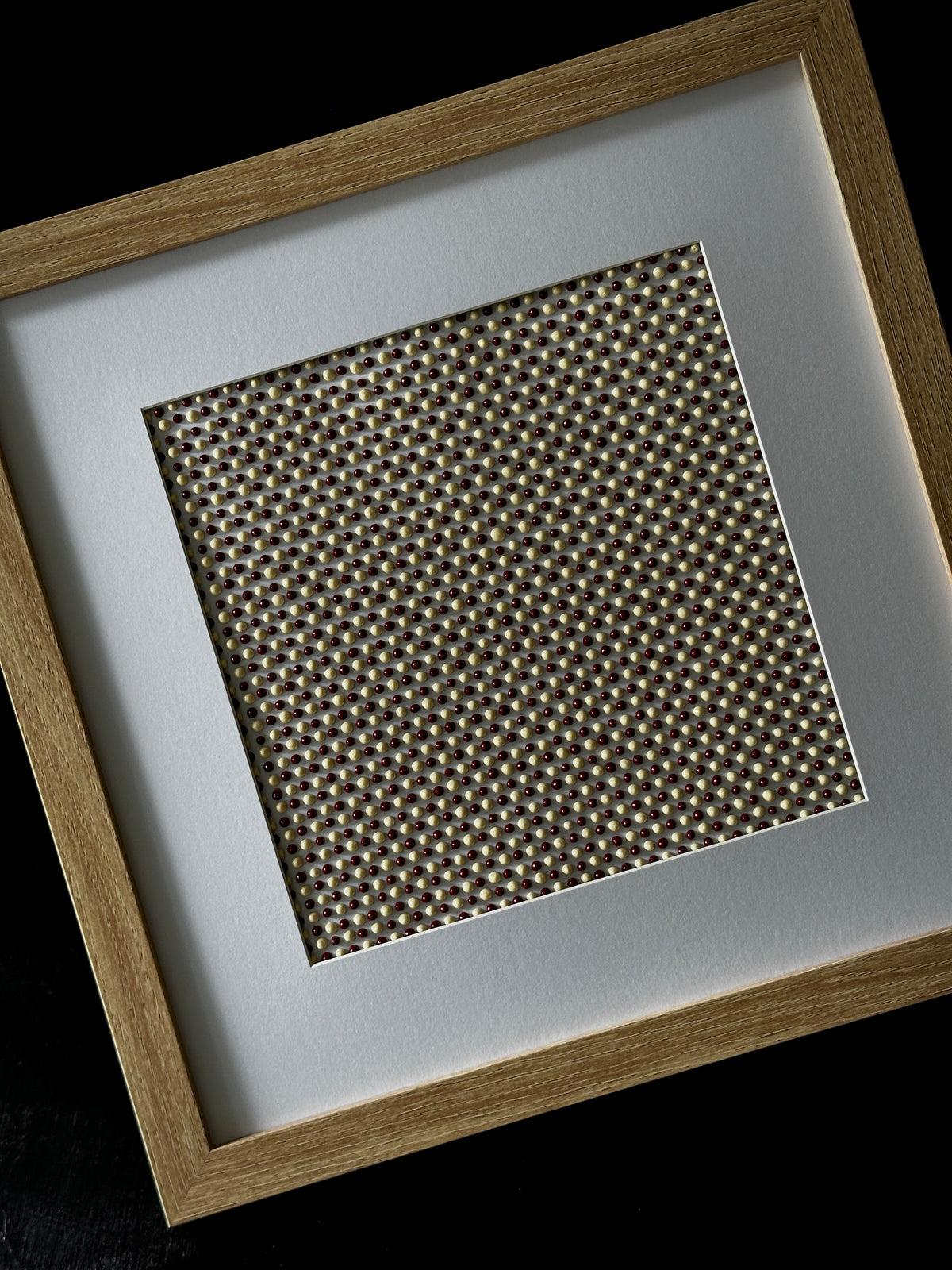 Textured Abstract Dot Painting | Brandy & Vanilla Cream | Original Artwork