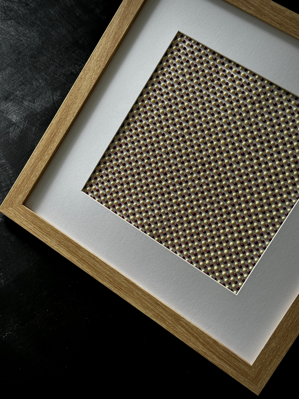 Textured Abstract Dot Painting | Brandy & Vanilla Cream | Original Artwork