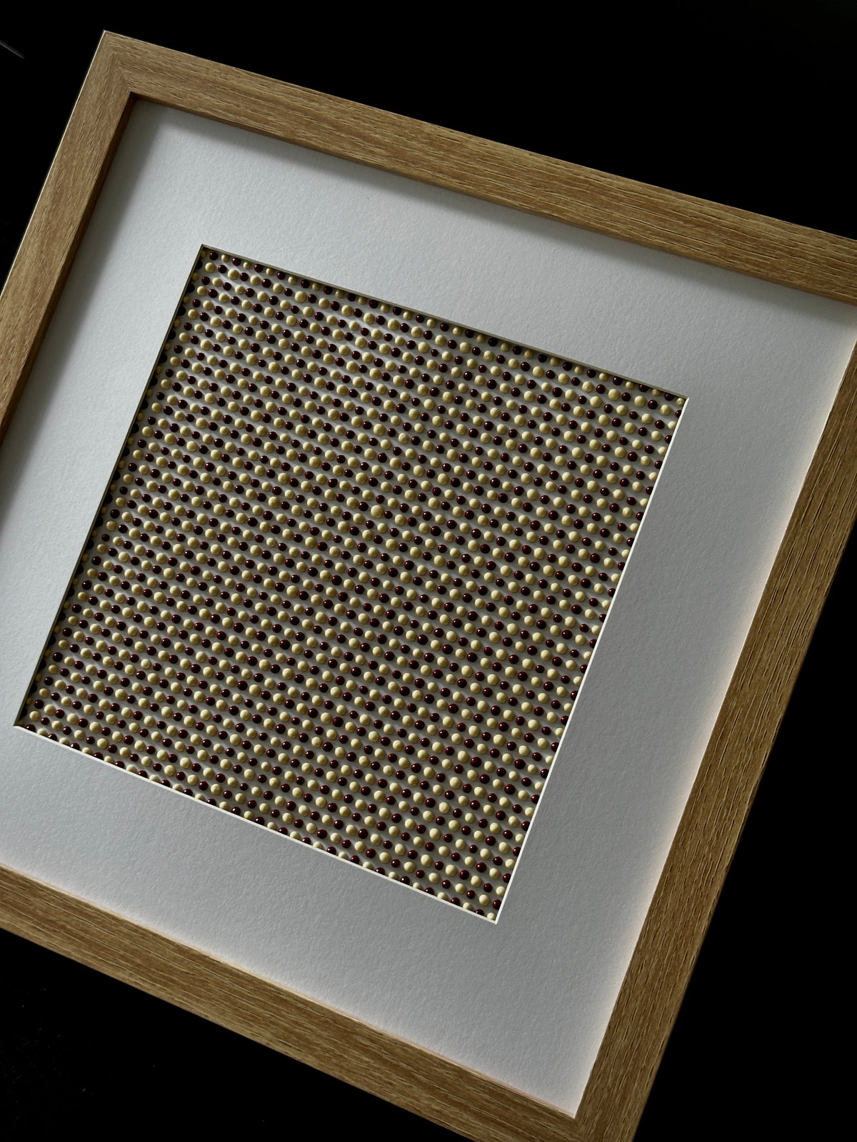 Textured Abstract Dot Painting | Brandy & Vanilla Cream | Original Artwork