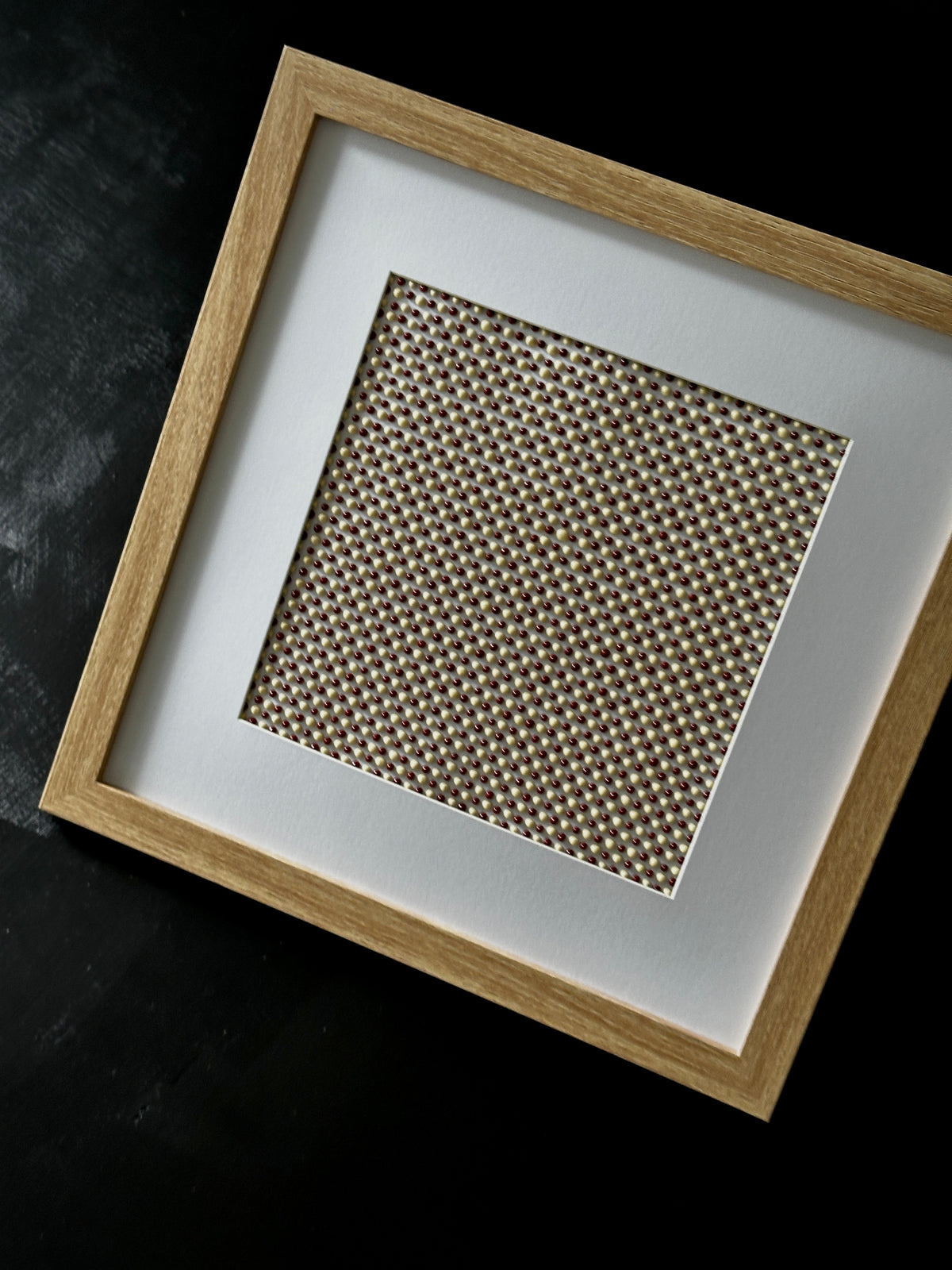 Textured Abstract Dot Painting | Brandy & Vanilla Cream | Original Artwork