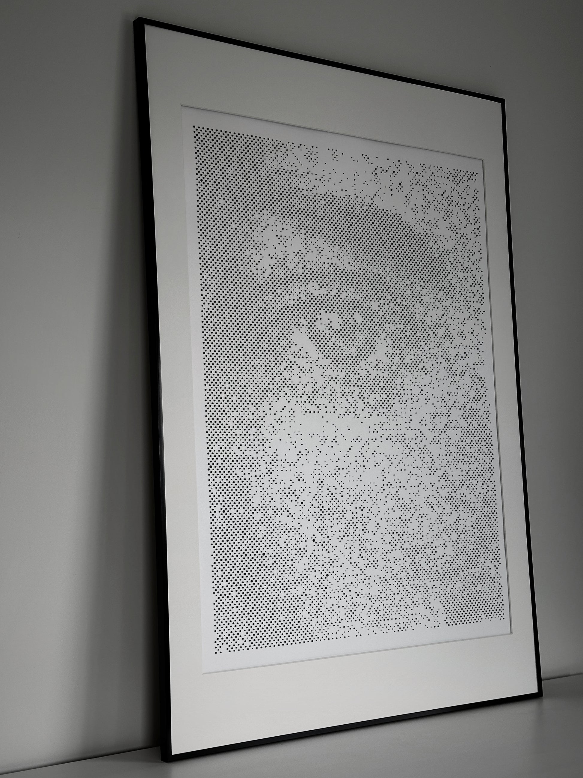 Close-up of dot texture technique on original portrait – Desire Without Restraint – KARU Studio