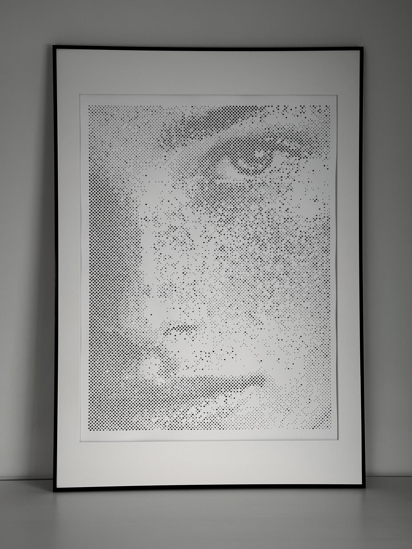 Original abstract portrait painting displayed in room – KARU Studio