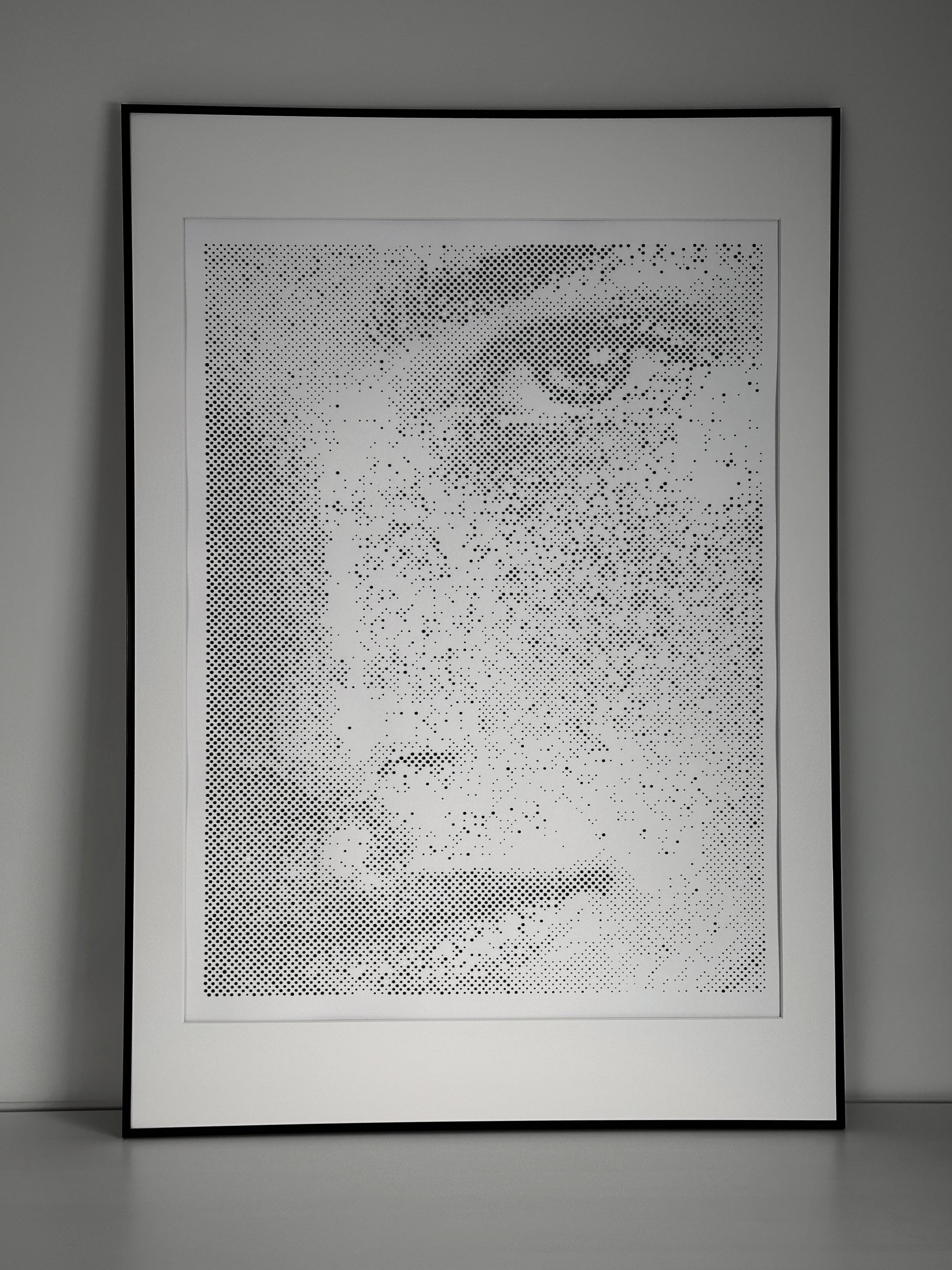 Original abstract portrait painting displayed in room – KARU Studio