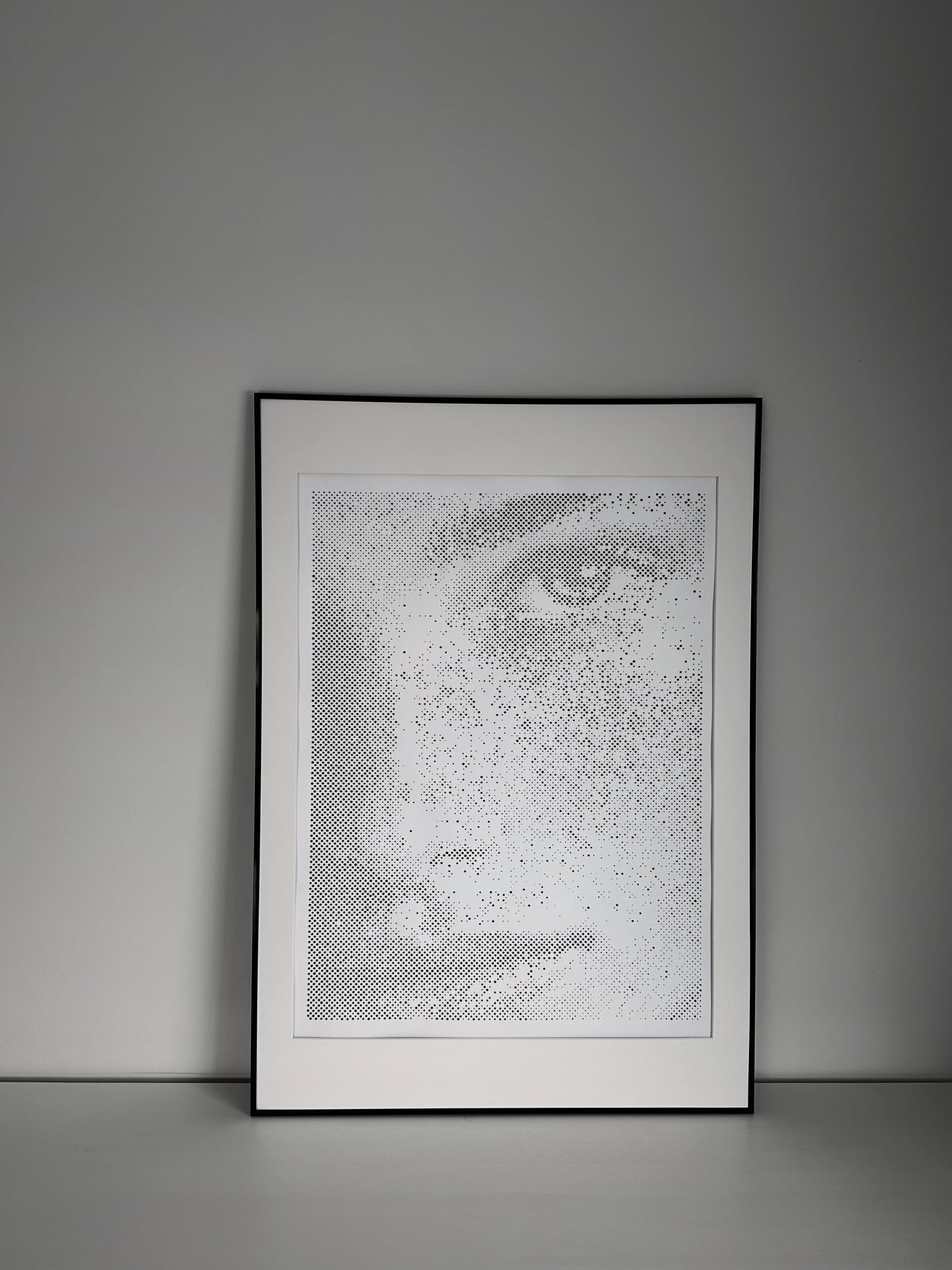 Original abstract portrait painting displayed in room – KARU Studio