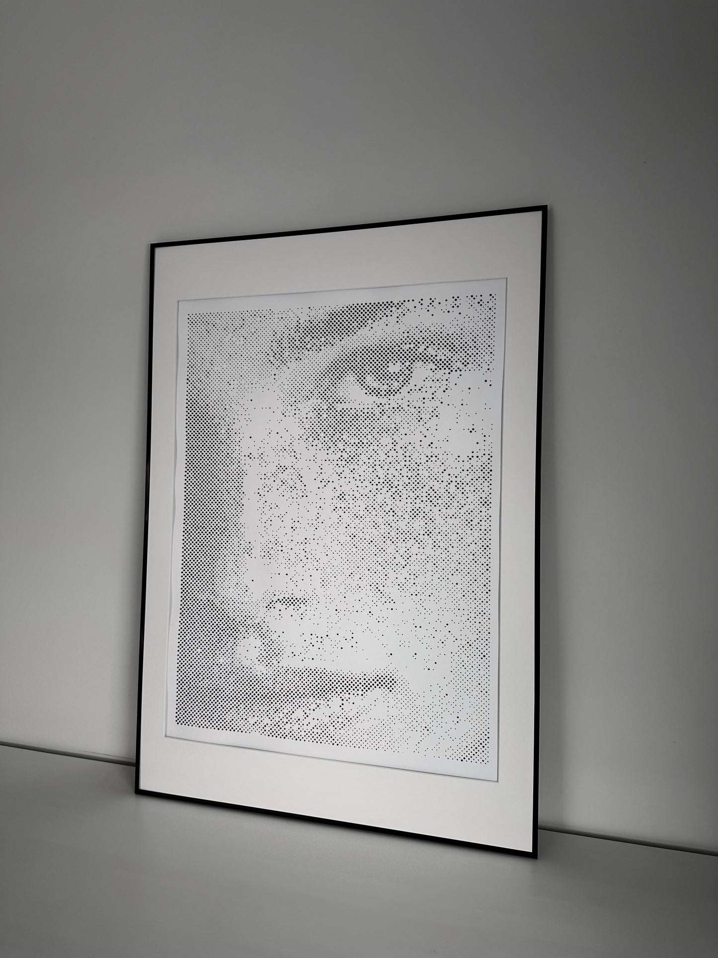 Original abstract portrait painting displayed in room – KARU Studio