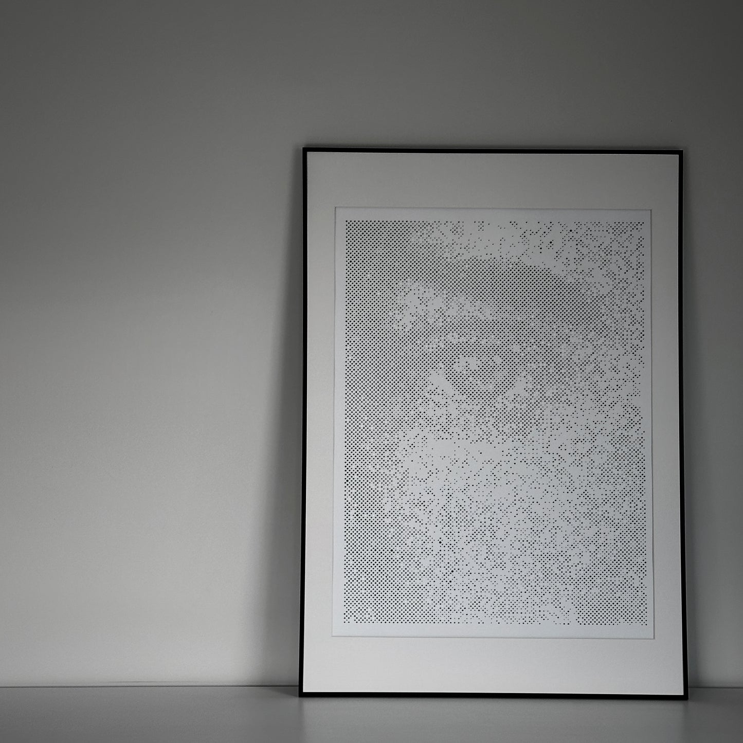 Original dot portrait painting – desire and restraint – handmade artwork by KARU Studio