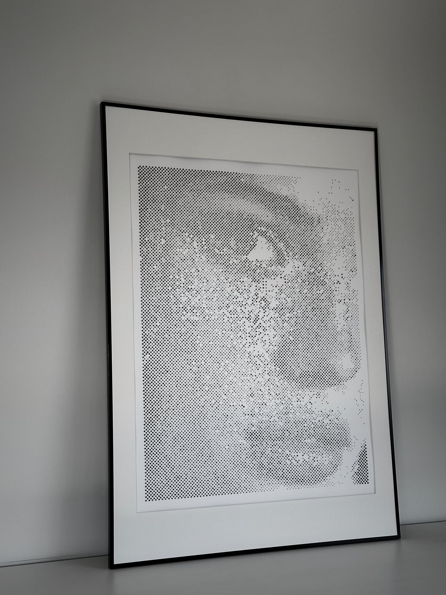 Close-up of dot and texture technique on original portrait – Unstable Surface – KARU Studio