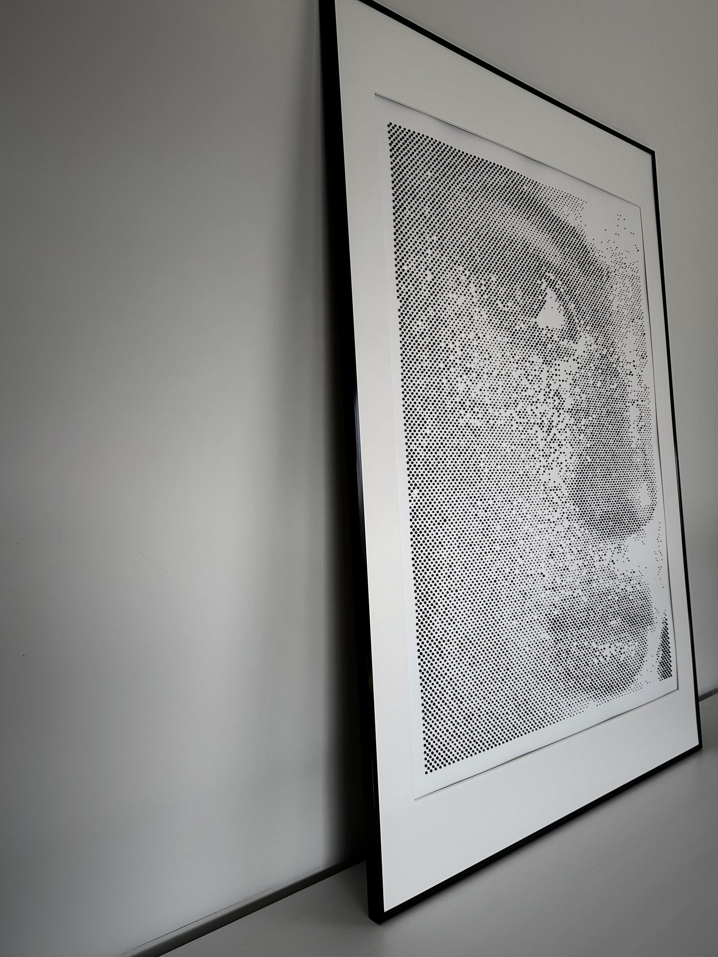 Close-up of dot and texture technique on original portrait – Unstable Surface – KARU Studio