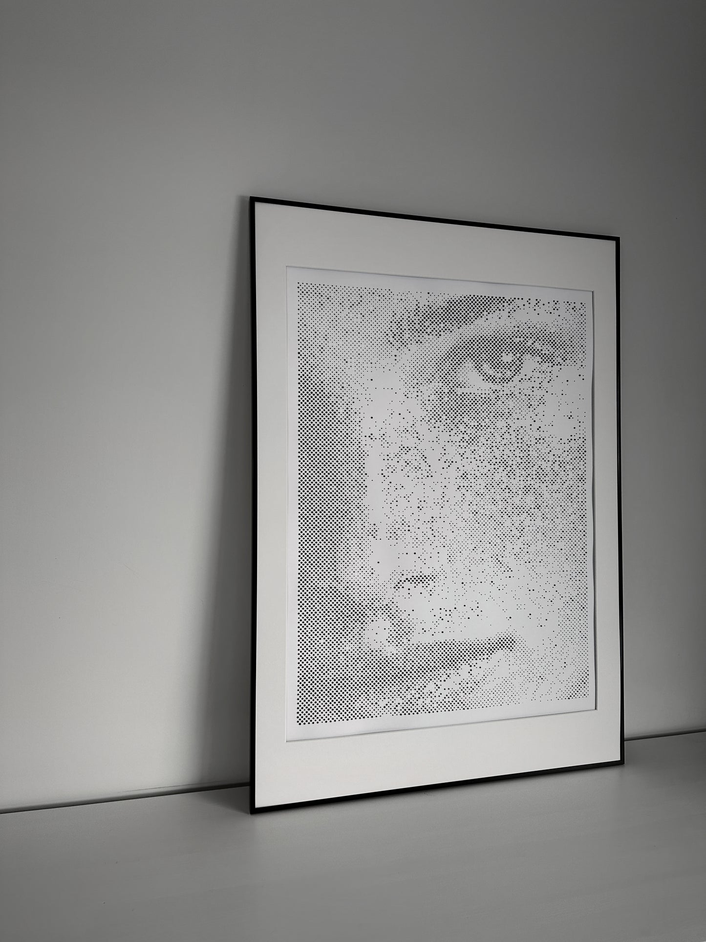 Original abstract portrait painting displayed in room – KARU Studio