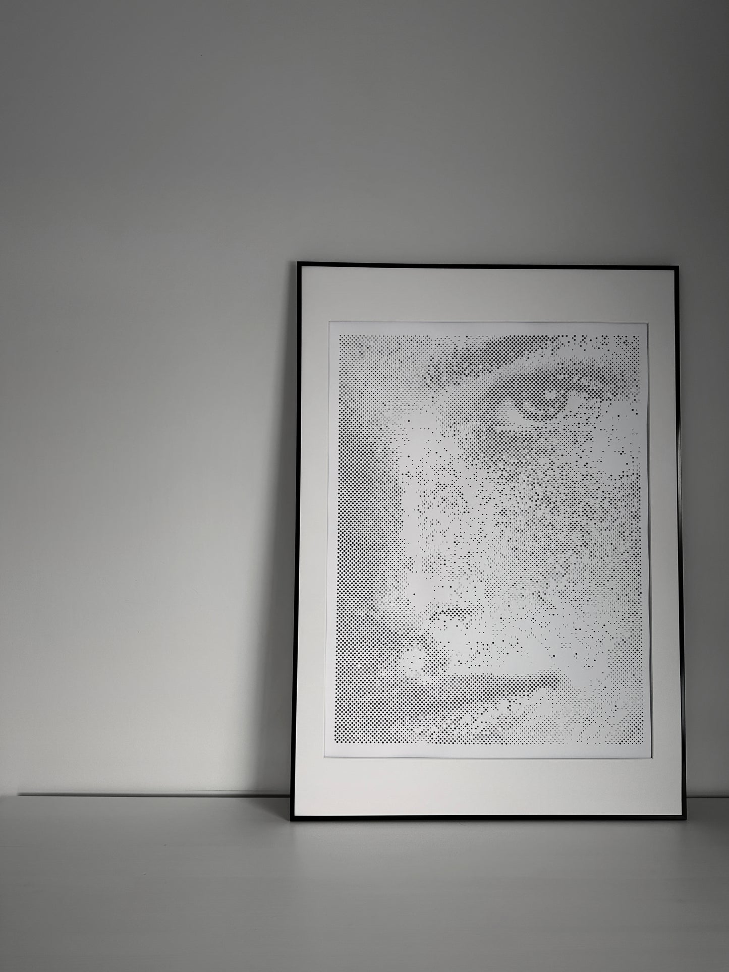 Original abstract portrait painting displayed in room – KARU Studio