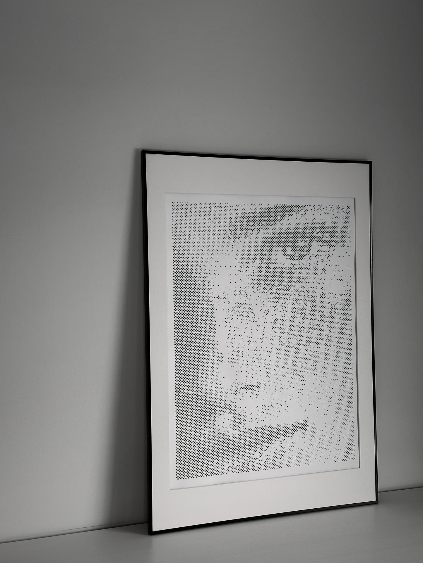 Original abstract portrait painting displayed in room – KARU Studio