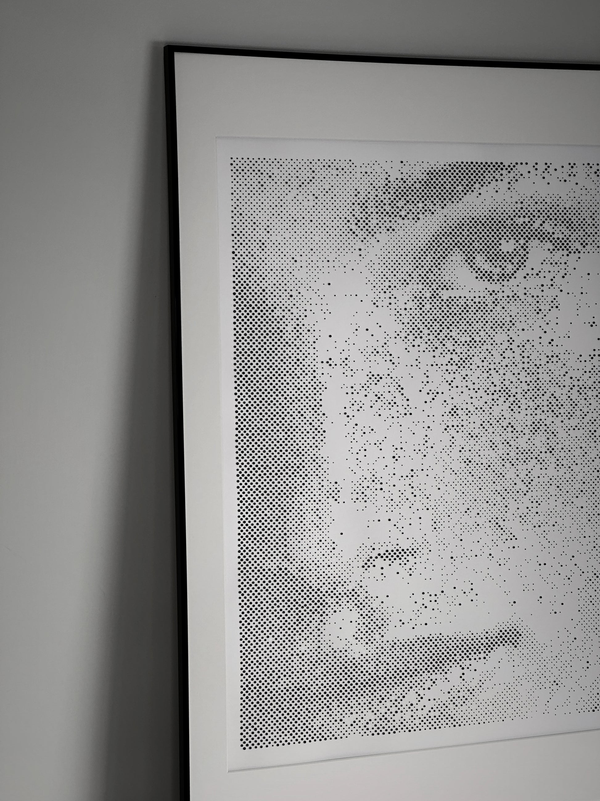 Close-up of dot and texture technique on abstract portrait – KARU Studio