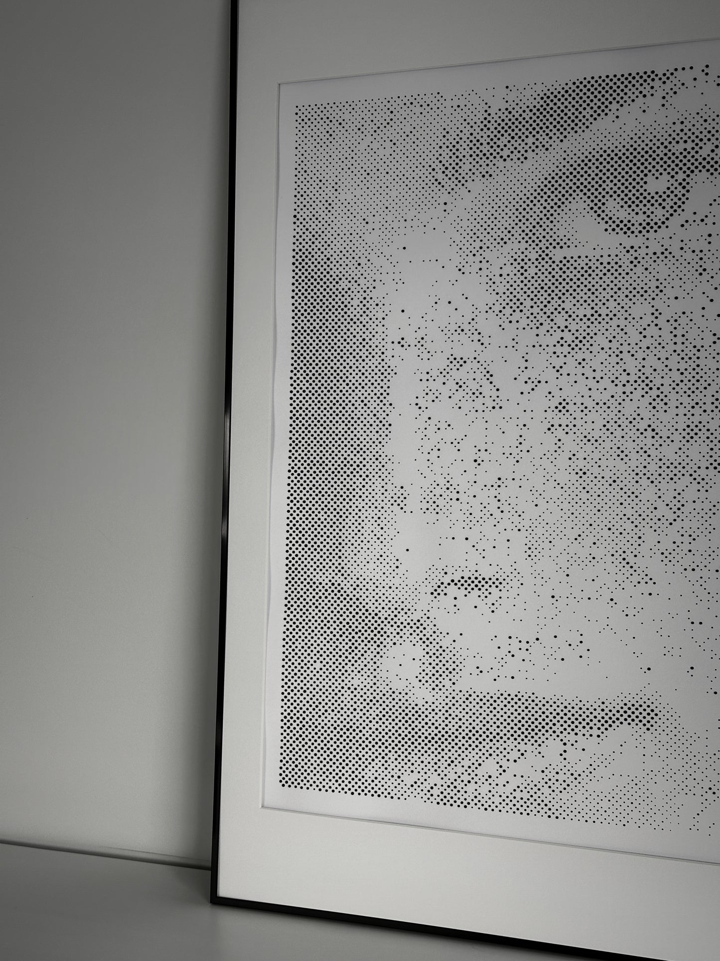 Original abstract portrait painting displayed in room – KARU Studio